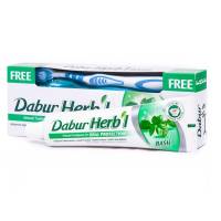 Зубная паста с базиликом DABUR BASIL с зубной щеткой